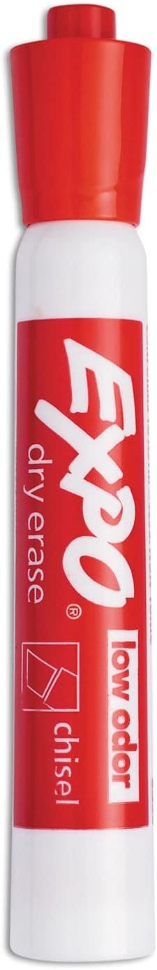 image:imageEXPO Dry Erase Markers Low Odor Ink Red Chisel Tip 12 Count1 Count Pack of 12