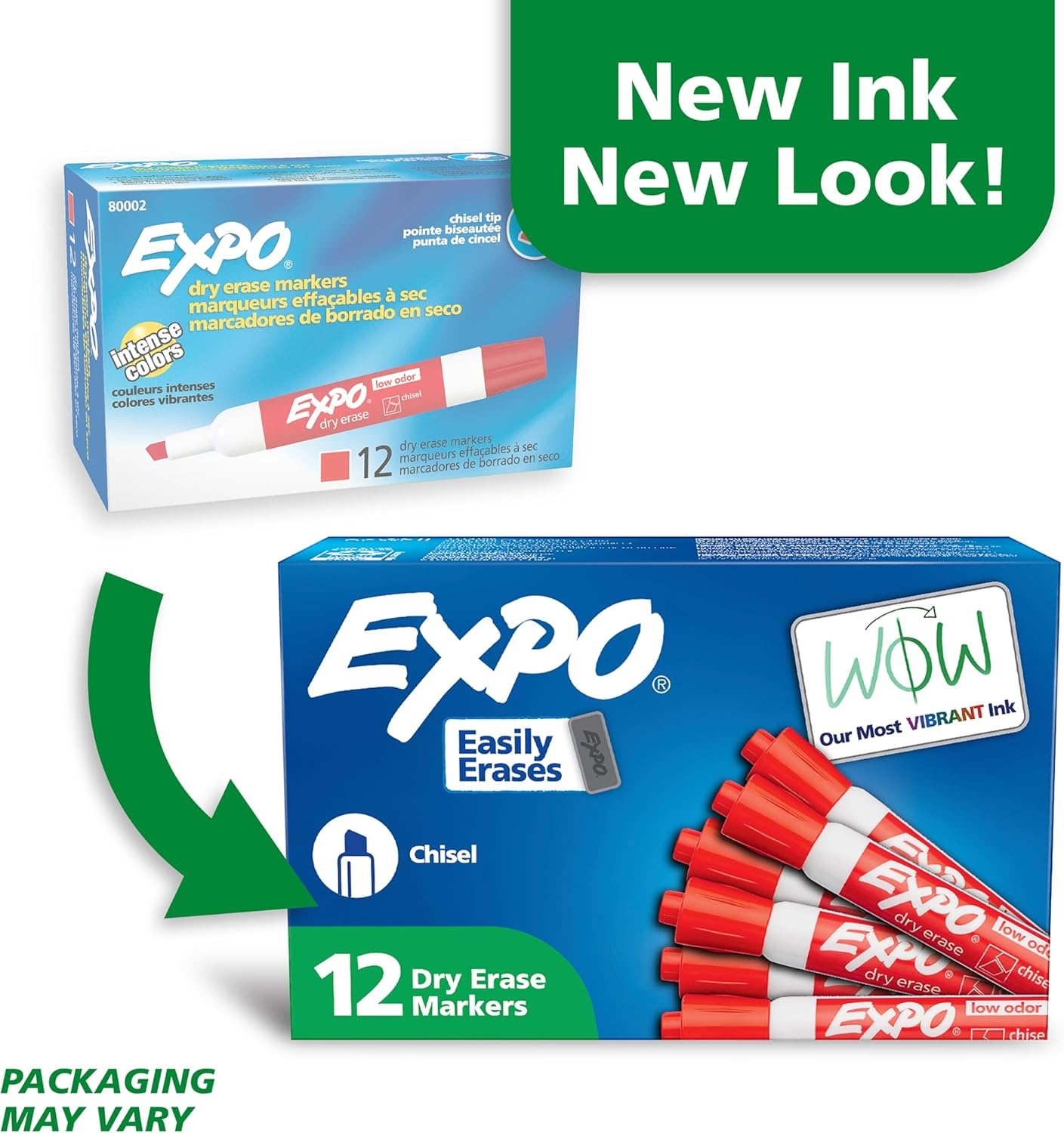 image:imageEXPO Dry Erase Markers Low Odor Ink Red Chisel Tip 12 Count1 Count Pack of 144