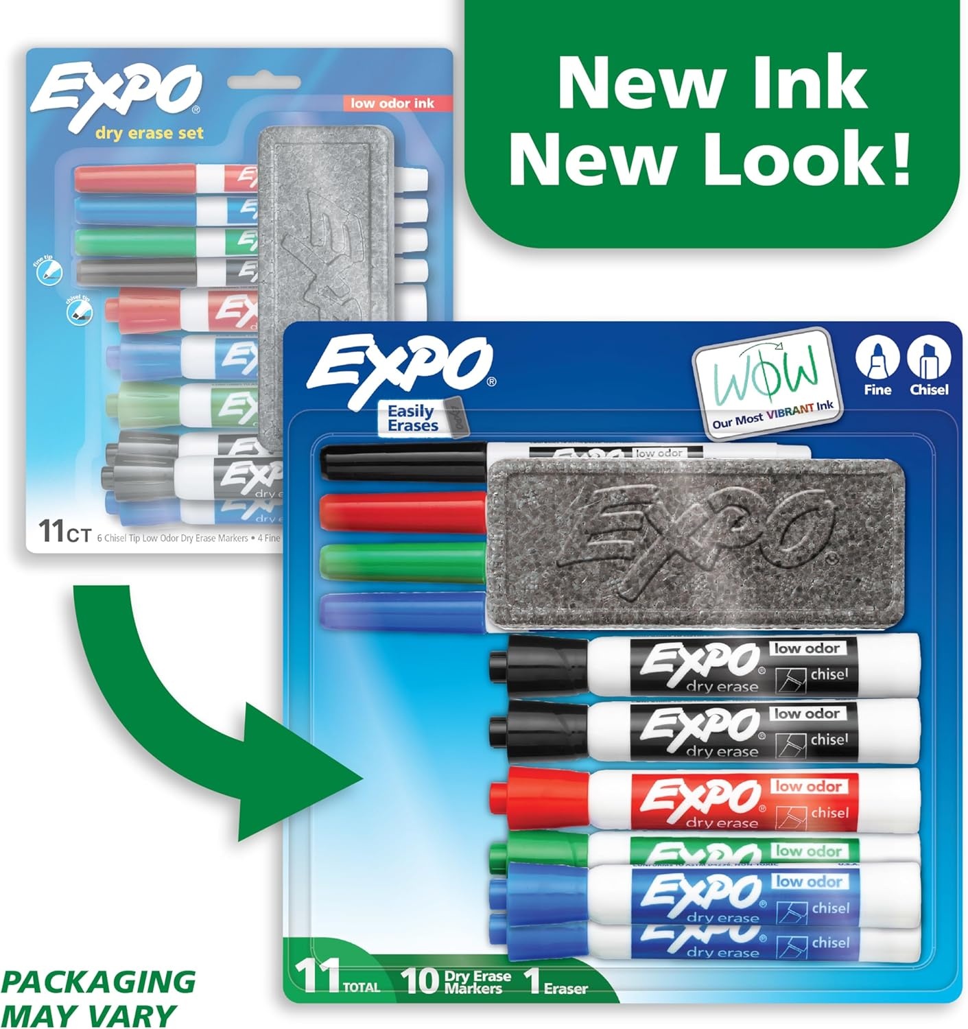image:imageEXPO Dry Erase Markers Set Fine amp Chisel Tips 11 Count Classroom Office Supplies For White Boards Easily Erases1 Count Pack of 11