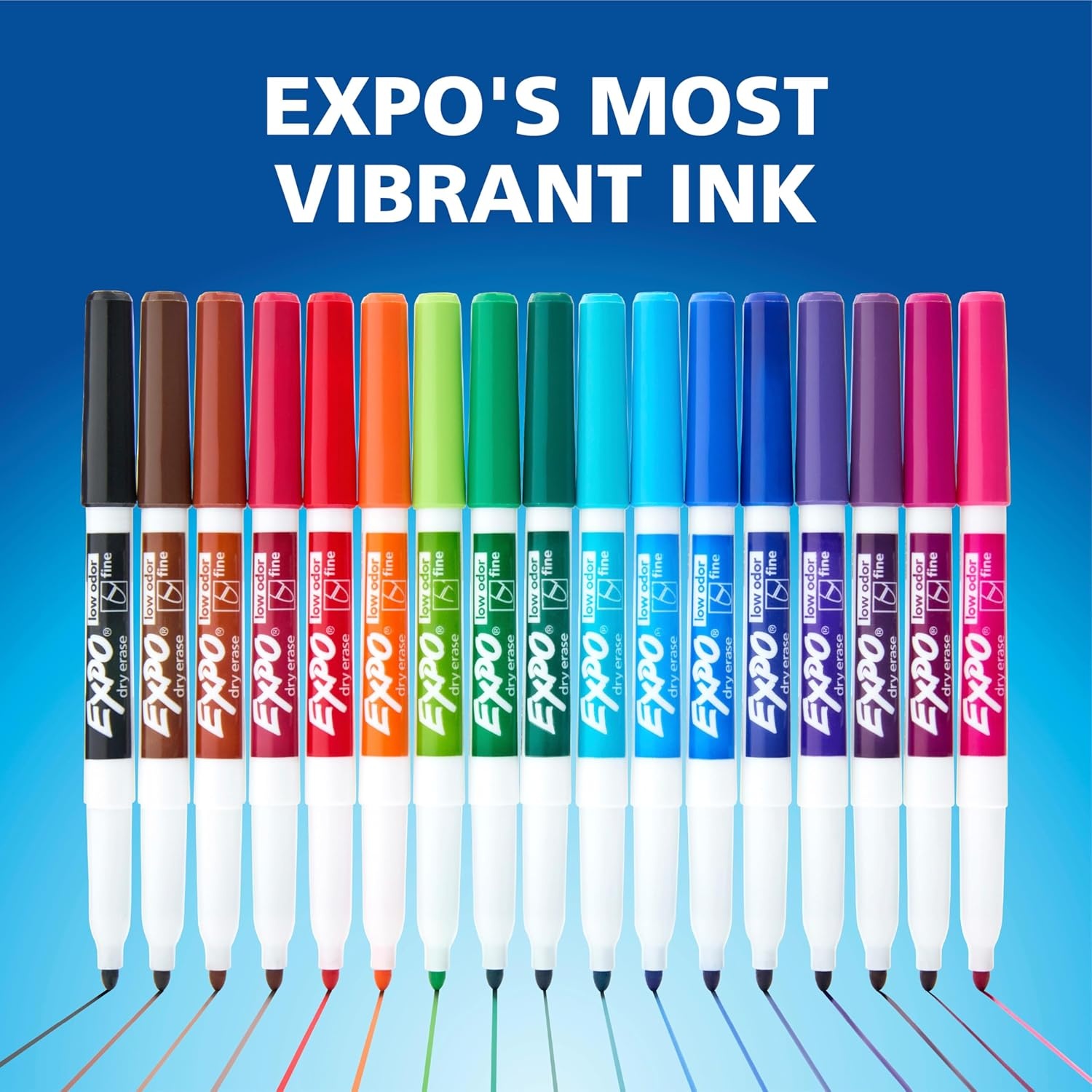 image:imageEXPO Dry Erase Markers Set Fine amp Chisel Tips 11 Count Classroom Office Supplies For White Boards Easily Erases1 Count Pack of 11