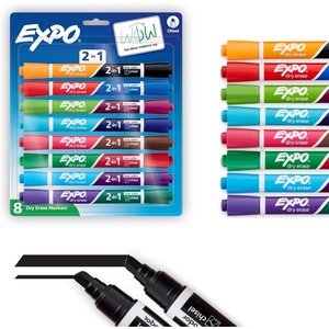 image:imageEXPO Dry Erase 2in1 Markers Chisel Tip Assorted Colors 8 Count  Whiteboard School Classroom Teacher Supplies1
