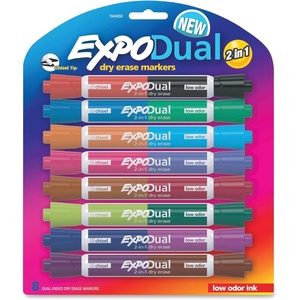 image:imageEXPO Dry Erase 2in1 Markers Chisel Tip Assorted Colors 8 Count  Whiteboard School Classroom Teacher Supplies6