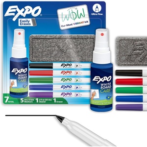 image:imageEXPO Dry Erase Markers Kit Ultra Fine Tip Assorted Colors Eraser Spray Cleaner 7 Count  Whiteboard Calendar Office School Classroom Teacher Supplies