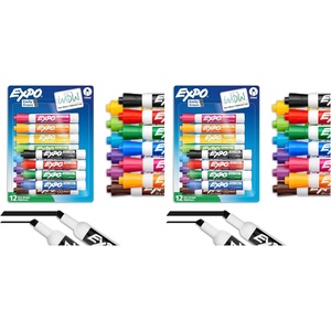 image:imageEXPO Dry Erase Markers Low Odor Ink Assorted Colors Chisel Tip 12 Count1 Count Pack of 24