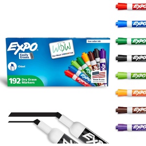 image:imageEXPO Dry Erase Markers Low Odor Ink Assorted Colors Chisel Tip 192 Count  Whiteboard Calendar Organization Essential Supplies for Office School Classroom Teachers