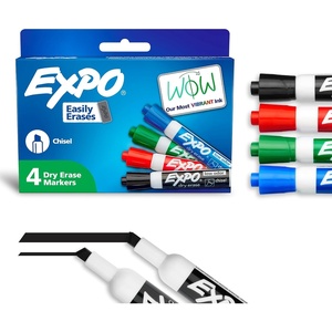 image:imageEXPO Dry Erase Markers Low Odor Ink Assorted Colors Chisel Tip Easily Erases Vibrant Ink Ideal for Classroom Back to School Supplies Teachers Office Whiteboard amp Home 48 Count 12 packs of 4