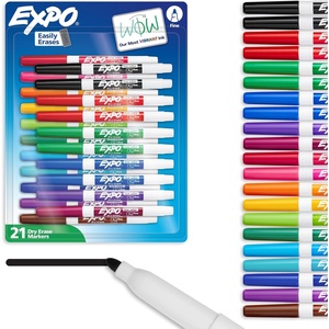 image:imageEXPO Dry Erase Markers Low Odor Ink Assorted Colors Fine Tip 21 Count  Whiteboard Essential Supplies for Office School Classroom Teachers21 Count Pack of 1