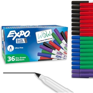image:imageEXPO Dry Erase Markers Low Odor Ink Assorted Colors Ultra Fine Tip 8 Count  Whiteboard Calendar Organization School Supplies1 Count Pack of 36