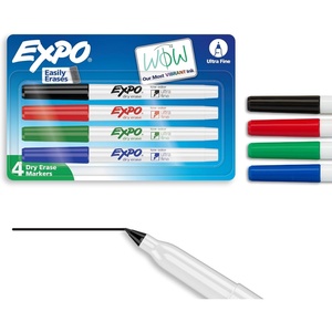 image:imageEXPO Dry Erase Markers Low Odor Ink Assorted Colors Ultra Fine Tip 8 Count  Whiteboard Calendar Organization School Supplies1 Count Pack of 4