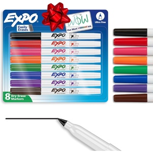image:imageEXPO Dry Erase Markers Low Odor Ink Assorted Colors Ultra Fine Tip 8 Count  Whiteboard Calendar Organization School Supplies1 Count Pack of 6