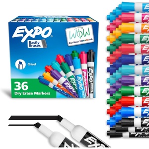 image:imageEXPO Dry Erase Markers Low Odor Ink Assorted Fashion Colors Chisel Tip 36 Count  Easily Erases Ideal for Classroom Home Office Back to School Teacher Supplies1