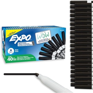 image:imageEXPO Dry Erase Markers Low Odor Ink Black Fine Tip 40 Count  Whiteboard Calendar Organization Essential Supplies for Office School Classroom Teachers40 Count