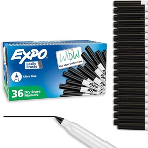 image:imageEXPO Dry Erase Markers Low Odor Ink Black Ultra Fine Tip 36 Count