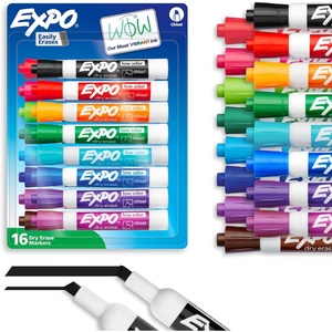 image:imageEXPO Dry Erase Markers Low Odor Ink Chisel Tip 16 Count  Whiteboard Calendar Organization Essential Supplies for Office School Classroom Teachers