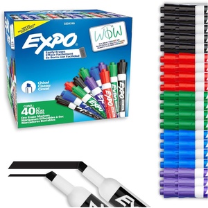 image:imageEXPO Dry Erase Markers Low Odor Ink Chisel Tip 40 Count  Whiteboard Calendar Organization Essential Supplies for Office School Classroom Teachers