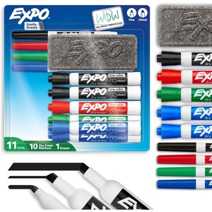 image:imageEXPO Dry Erase Markers Set Fine amp Chisel Tips 11 Count  Classroom Office Supplies For White Boards Easily Erases1 Count Pack of 11