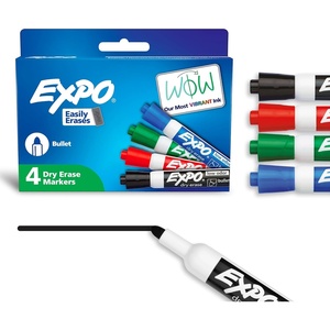 image:imageExpo Low Odor Dry Erase Markers Bullet Tip Assorted Colors 4 Count