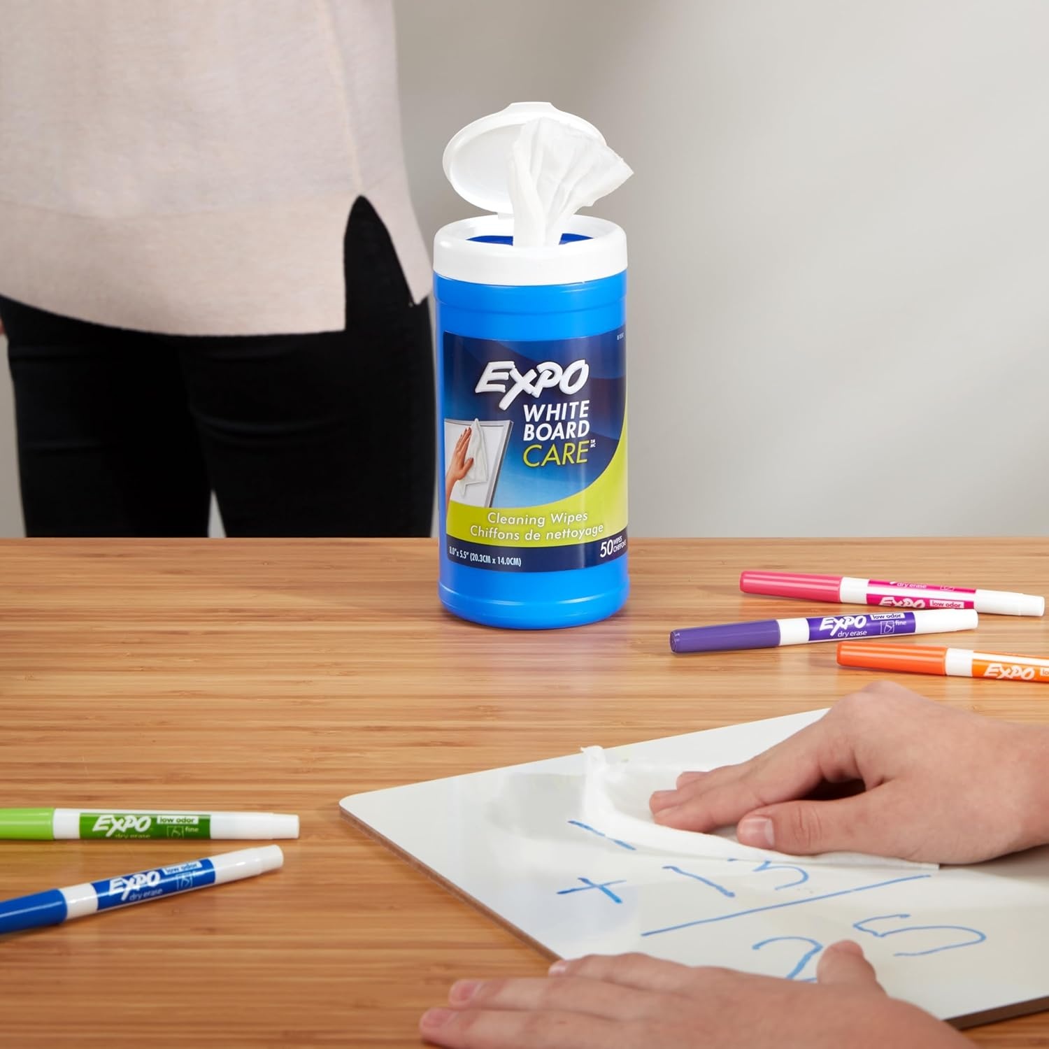 image:imageEXPO Whiteboard Care Dry Erase Wipes Unscented 50 Count Home Office Teacher Classroom Supplies50 Count Pack of 1