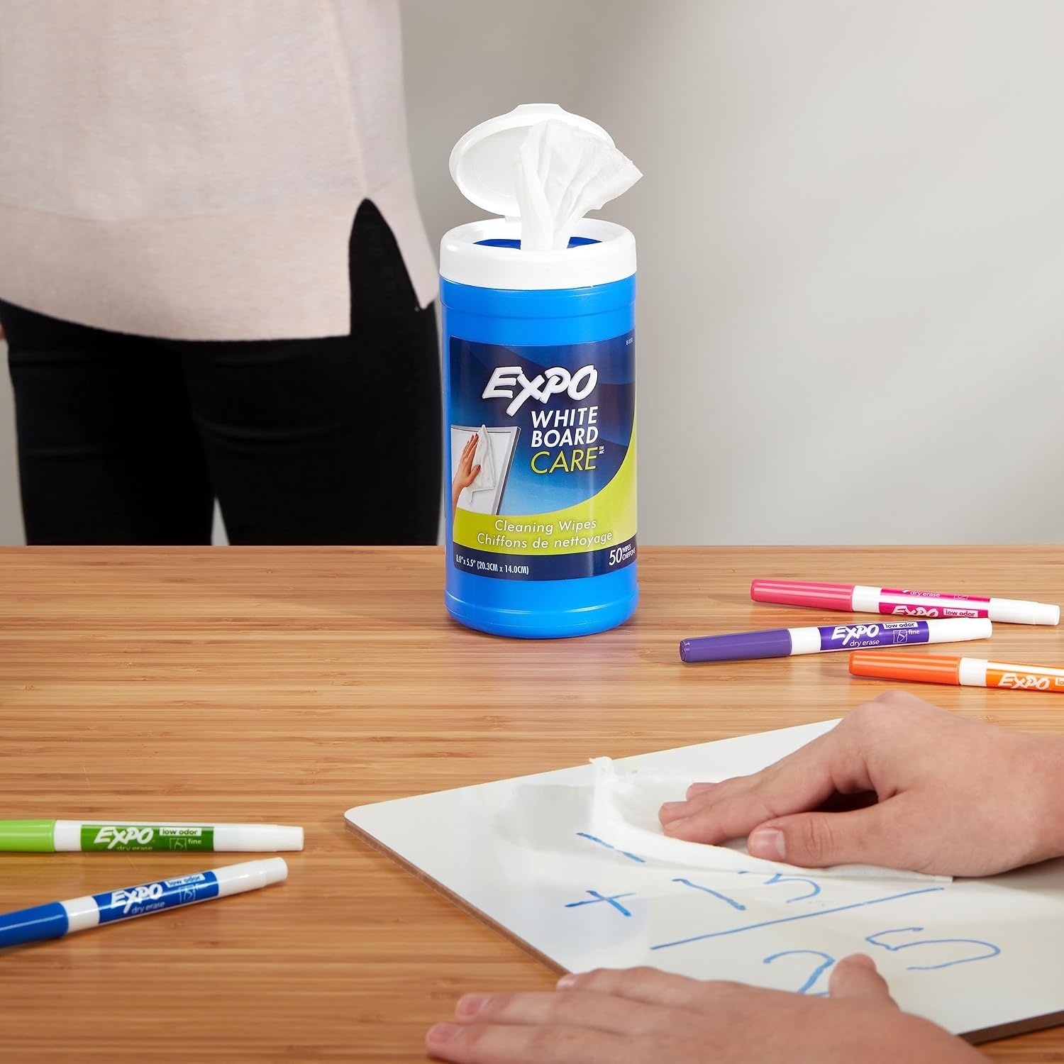 image:imageEXPO Whiteboard Care Dry Erase Wipes Unscented 50 Count Home Office Teacher Classroom Supplies50 Count Pack of 6